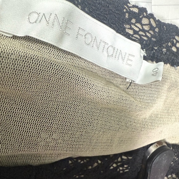 Anne Fontaine Black Lace Long Sleeve Blouse Size 40 / US 6-8 - Picture 3 of 13